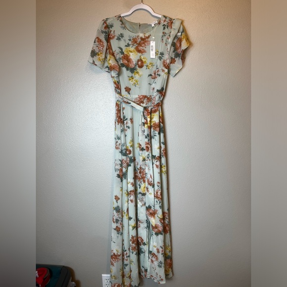 NWT Baltic Born Naomi Short Sleeve Maxi Dress in Sage Floral Size L - Picture 4 of 9